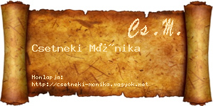 Csetneki Mónika névjegykártya